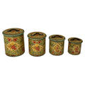Mid-Century Holland Floral Tin Nesting Canister Set of Four