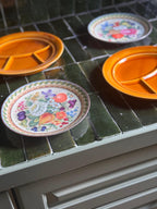 Set of Six French Lunéville Fondue Plates with Amber Glaze, 1960 — image 7
