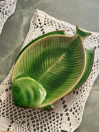 Mid-Century Green Majolica Seashell Plates, Set of Four, Italy, 1960 — image 13