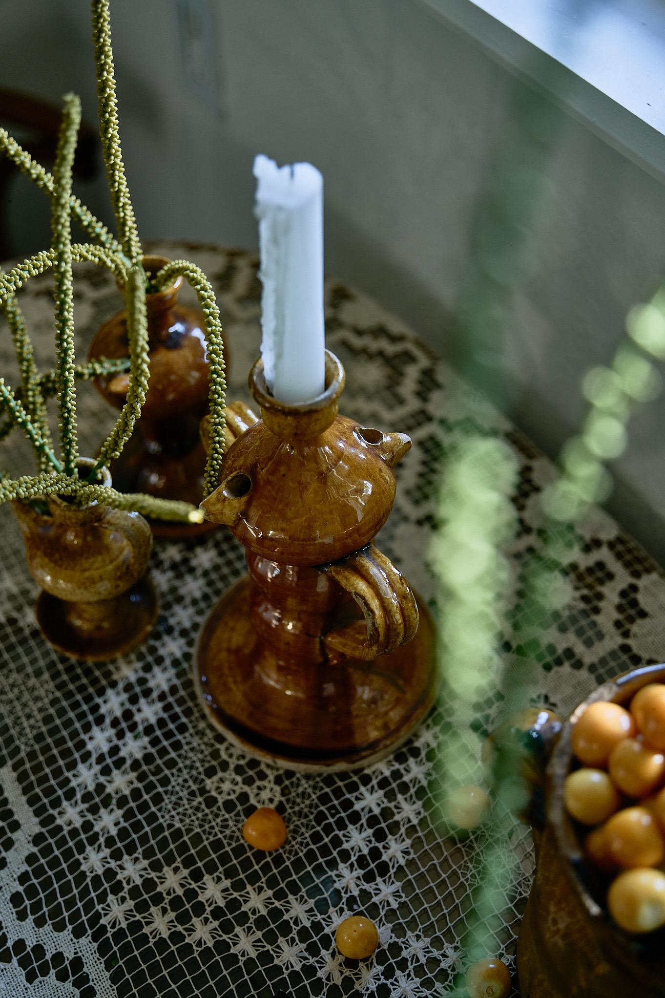 Antique Glazed Ceramic Oil Lamp from Southern Italy, 1880 — image 9