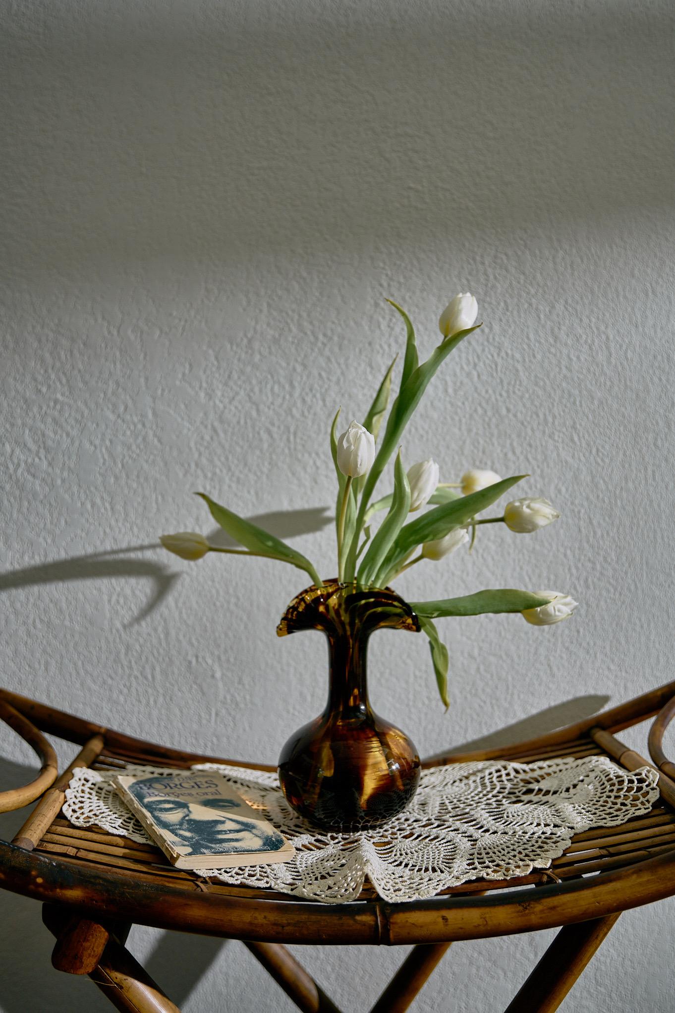 Italian Empoli Amber Tortoiseshell Art Glass Vase, 1960 — image 6