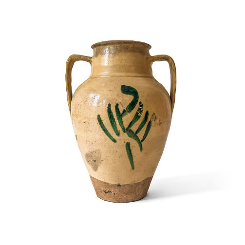 Jug with Green Botanical Decoration