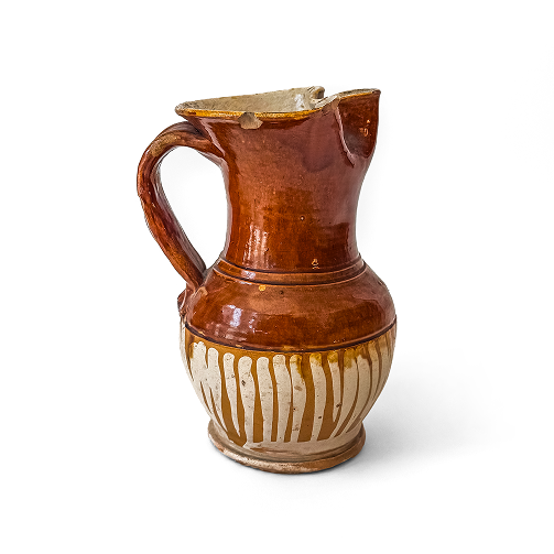 Glazed Pitcher with Bird-Beak Spout