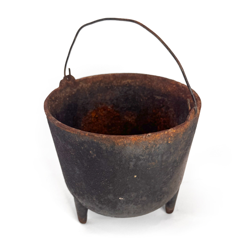 Set Of Three Antique Iron Vessels - Image 2