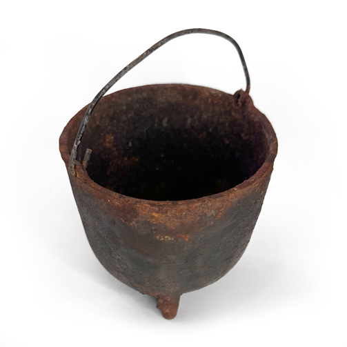 Set Of Three Antique Iron Vessels - Image 3