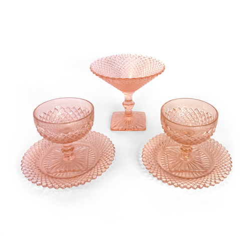 Set of Compotes with Plates and Central Bowl