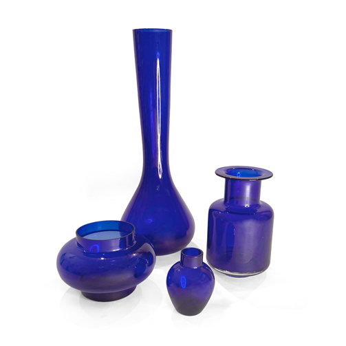 Assorted American Cobalt Glass Set