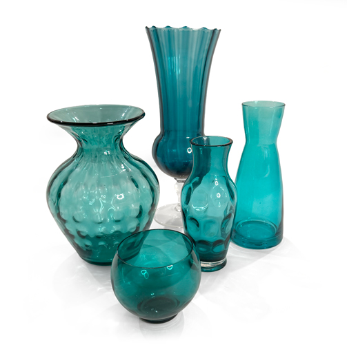 Turquoise American Glass Vessels