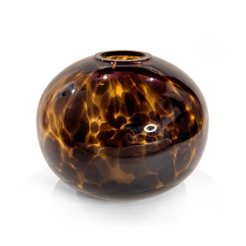 Tortoiseshell Glass Cylindrical Vase