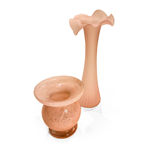 American Pink Art Glass Vases