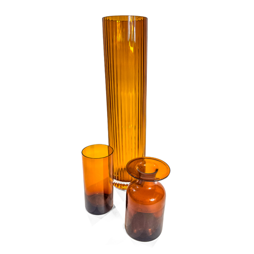 American Amber Glass Vessels Set