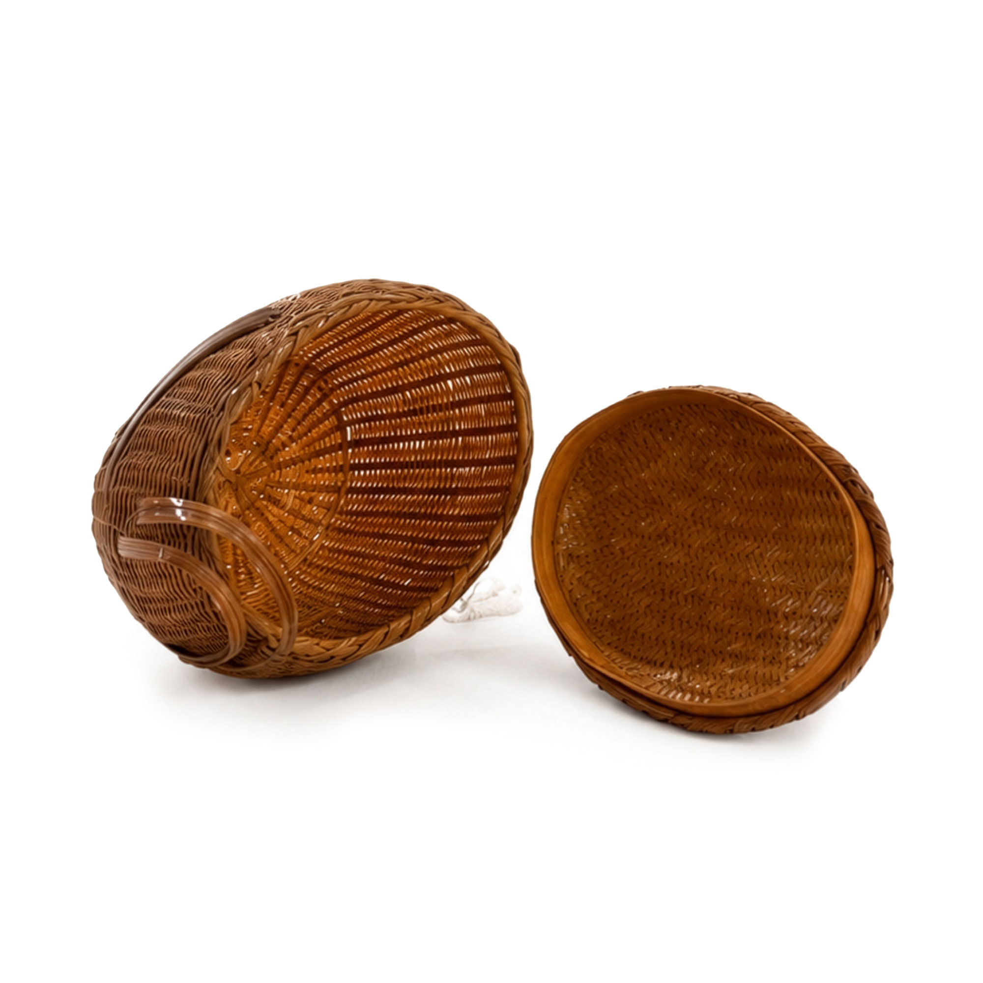 Chinese Wicker Hen Basket with Lid, Circa 1970s - Image 7