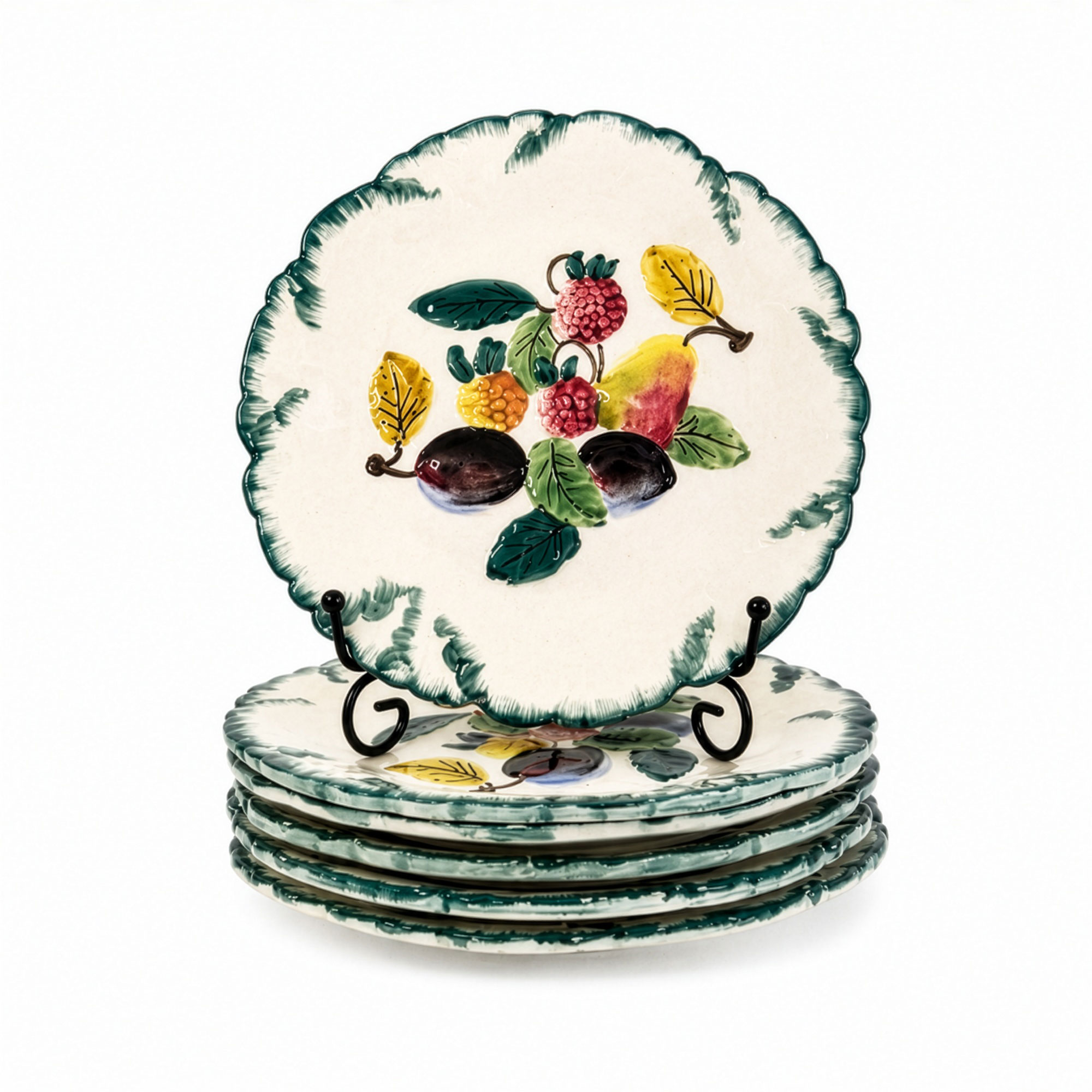 Italian Majolica Hand-Painted Salad or Dessert Plates