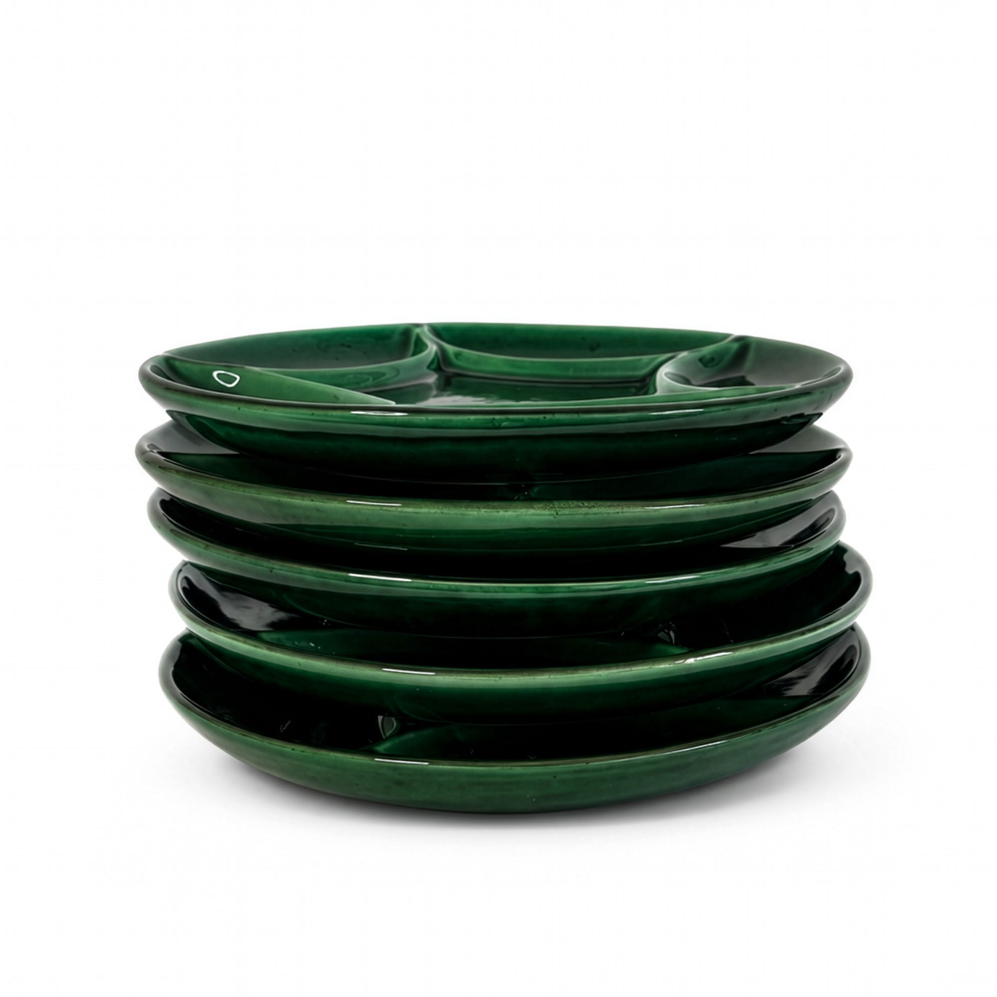 et of Six Zahner Keramik Green Glazed Pottery Plates, West Germany, Circa 1960s - Image 3